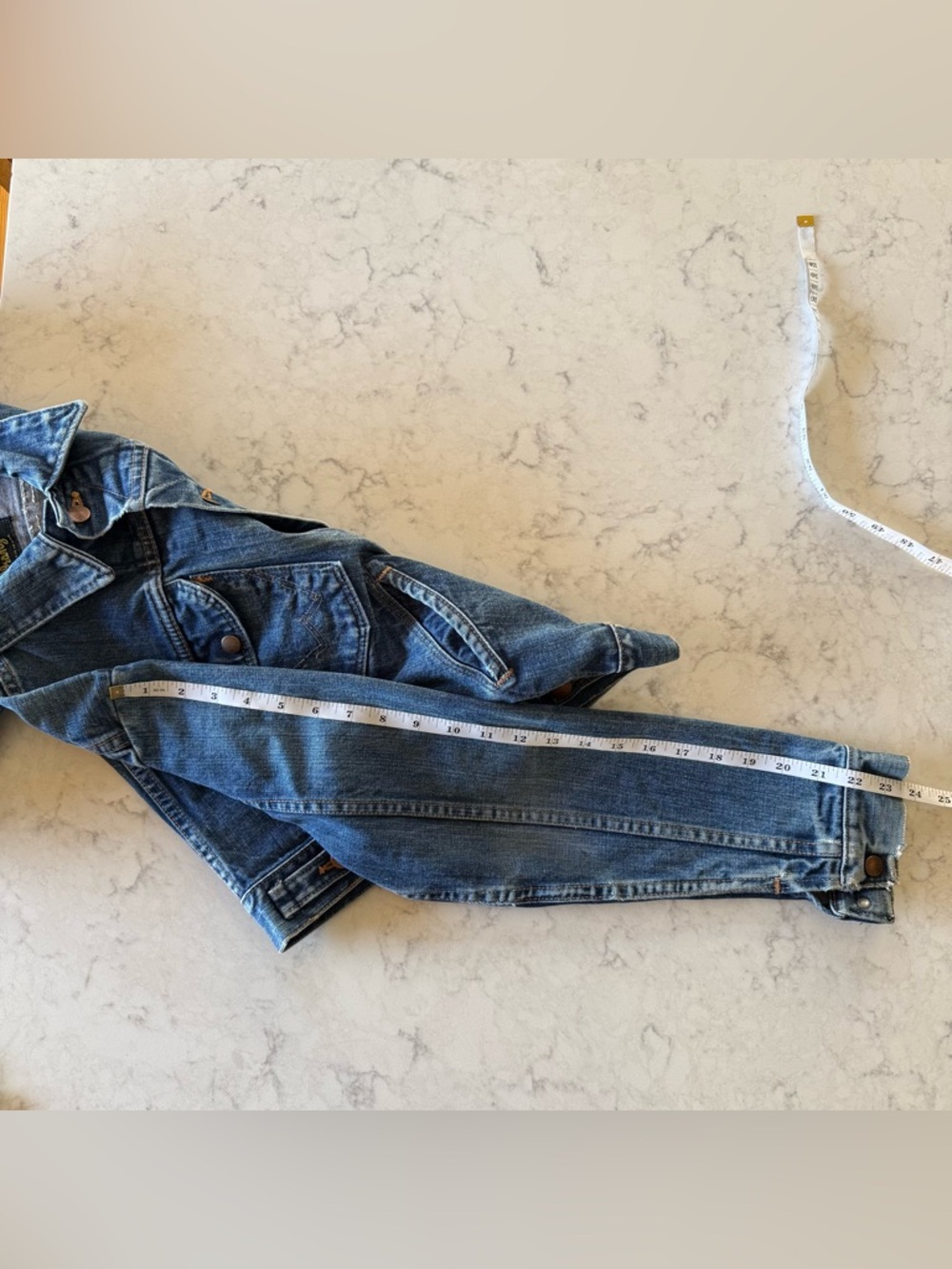 WRANGLER Vintage Women’s Blue Denim Trucker Jacket S/M - Picture 13 of 15